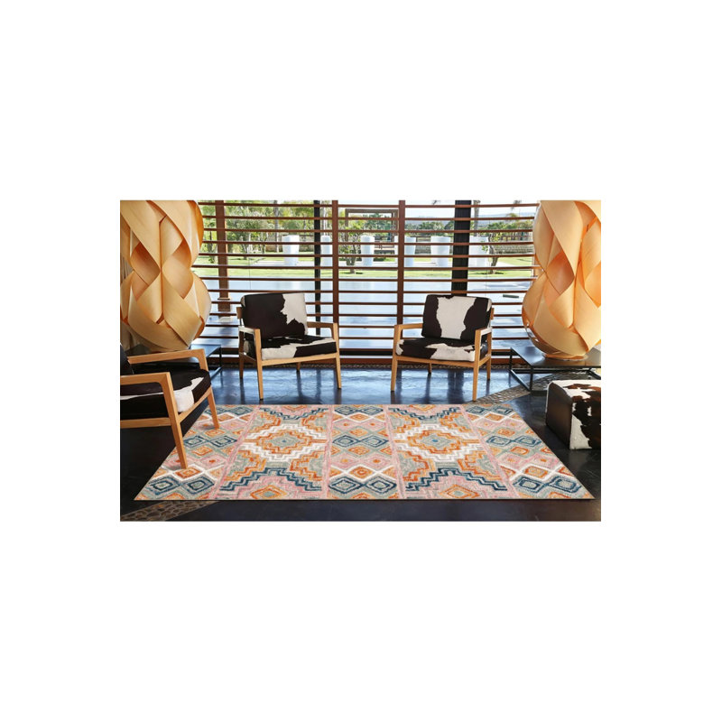Pink Themed Gray Floral Patterned Decorative And Woven Based Washable Carpet, Round 5'