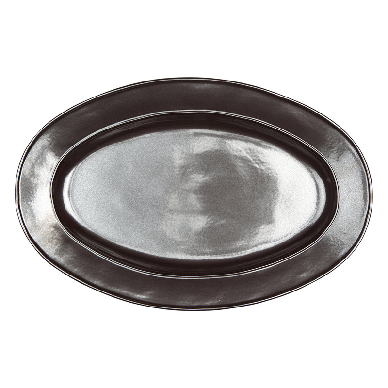 Pewter Stoneware Oval Platter, 15" L x 10" W