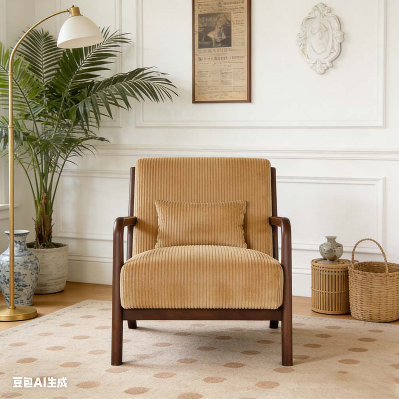Chaise longue en bois, Jaune