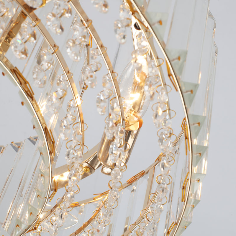 Lustre cylindrique rond de luxe moderne à 6 lumières de 19,69 po, Doré