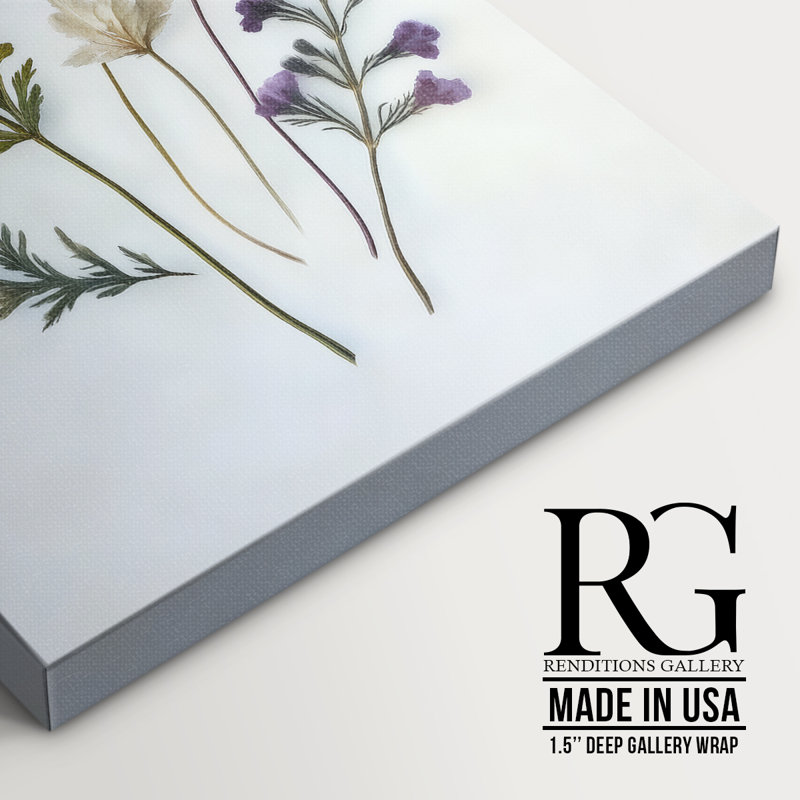 Floral sur toile tendue avec châssis CCIV - prêt à être accroché, H 60 po x l 40 po