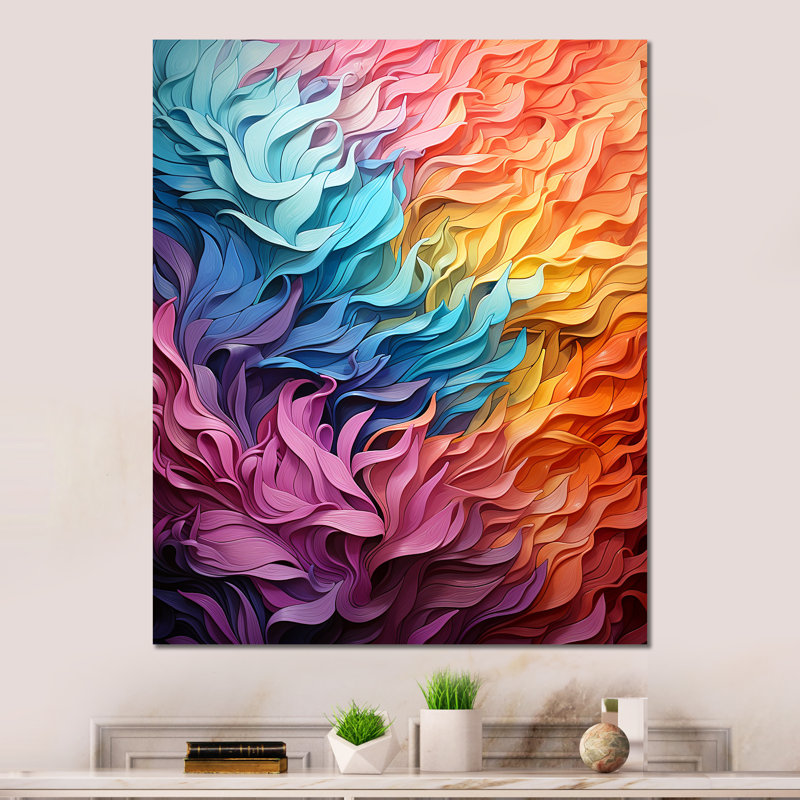 «Multicolor Op Art Vibrant Oscillations» sur métal, H 40 po x l 30 po x P 1,5 po