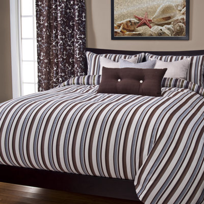 Johnsburg Cotton and Polyester Striped Duvet Cover Set