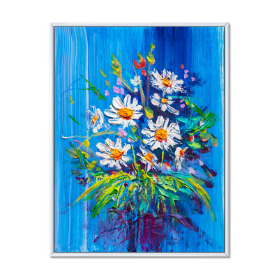«Modern Bouquet Of Daisy Flowers IV», reproduction d'art sur toile traditionnelle