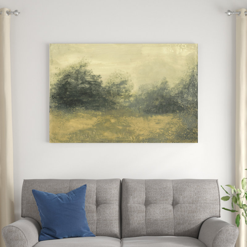 «Summer View I» par Sharon Gordon - peinture sur toile tendue, H 32 po x l 48 po x P 1,25 po