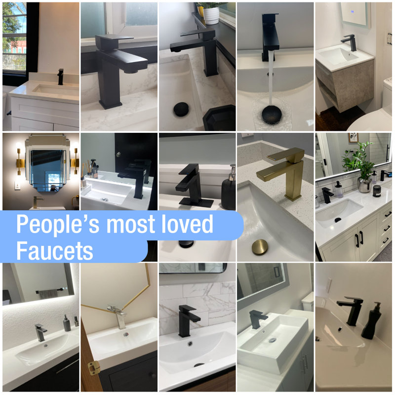 Single-Hole Single-handle Bathroom Faucet with Drain Assembly, Matte Black