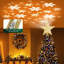 Décoration pour sommet de sapin de Noël éclairée avec 6 modes de projection, décoration pour sommet de sapin étoile de Noël avec lumières DEL tournantes, projection dynamique de paillettes dorées pour décoration de fêtes de Noël