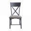 Ensemble de 2 chaises d'appoint en métal gris ardoise et en métal noir pour salle à manger et salon