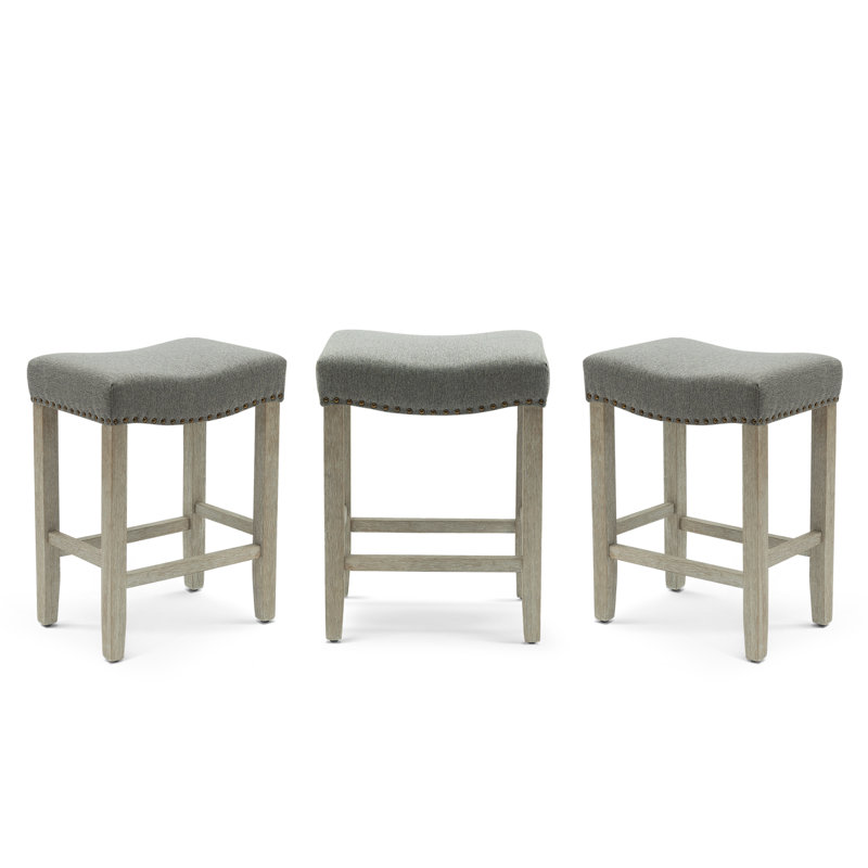 Tabouret Jameson, Tabouret de comptoir (siège d’une hauteur de 24, Tissu gris / structure grise