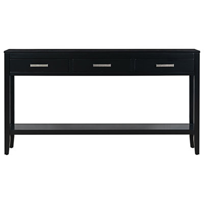 Console Table Entryway Table With Drawers And Bottom Shelf