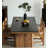 Black rectangular solid wood dining table