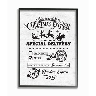 « vacances de noël express package special livraison typographie », impression