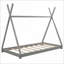 Bois de pin simple Lit plateforme en bois aggloméré gris avec structure triangulaire stable-1115894182-1115894184