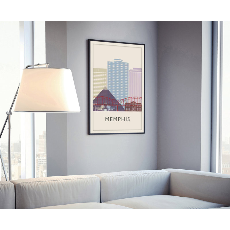 Memphis Illustration, villes américaines, affiche non encadrée, art mural Tennessee State, H 14 po x l 11 po