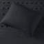 Housse de couette 3 pièces double / grand noir avec pince et attaches intérieures en microfibre