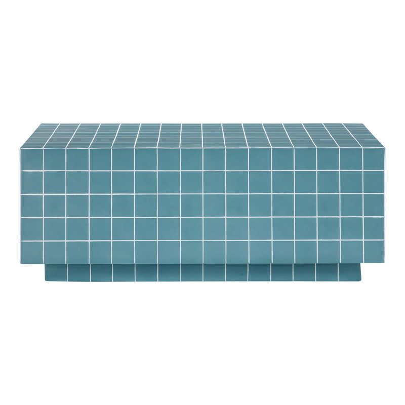 Blue Rectangular Tile Indoor/Outdoor Coffee Table