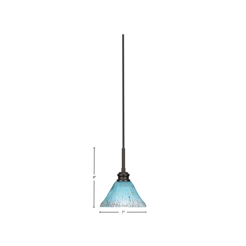 Mini-luminaire suspendu avec cordon en cristal sarcelle 7 po Edge, Espresso