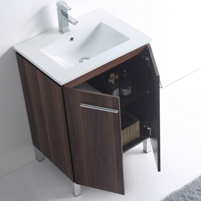 Ensemble de meuble-lavabo simple 24 po Jorrell, Noyer noir
