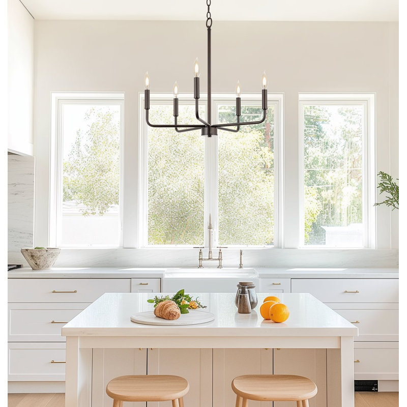 Thlema 5 - Light Steel Dimmable Chandelier