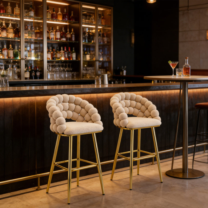 Tabourets de bar 2 pièces 2 pièces, Beige