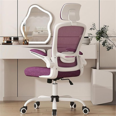 Chaise de bureau Mimogad, chaise de bureau ergonomique à haut dossier avec support lombaire réglable et appui-tête, chaise de travail pivotante avec accoudoirs rabattables pour jouer de la guitare, garantie de 5 ans