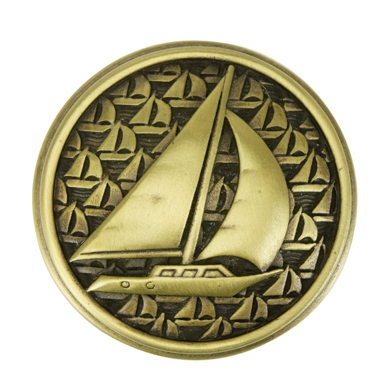 YACHT CLUB SAILBOAT KNOB, Brass