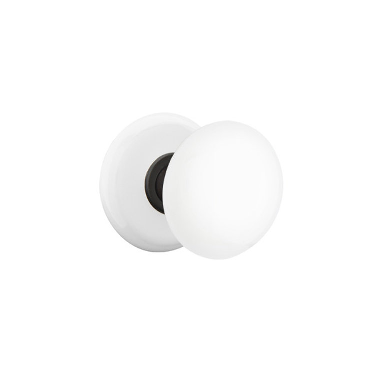 Emtek Passage Knobset w/ Ice White Porcelain Rosette and Ice White Porcelain Knob