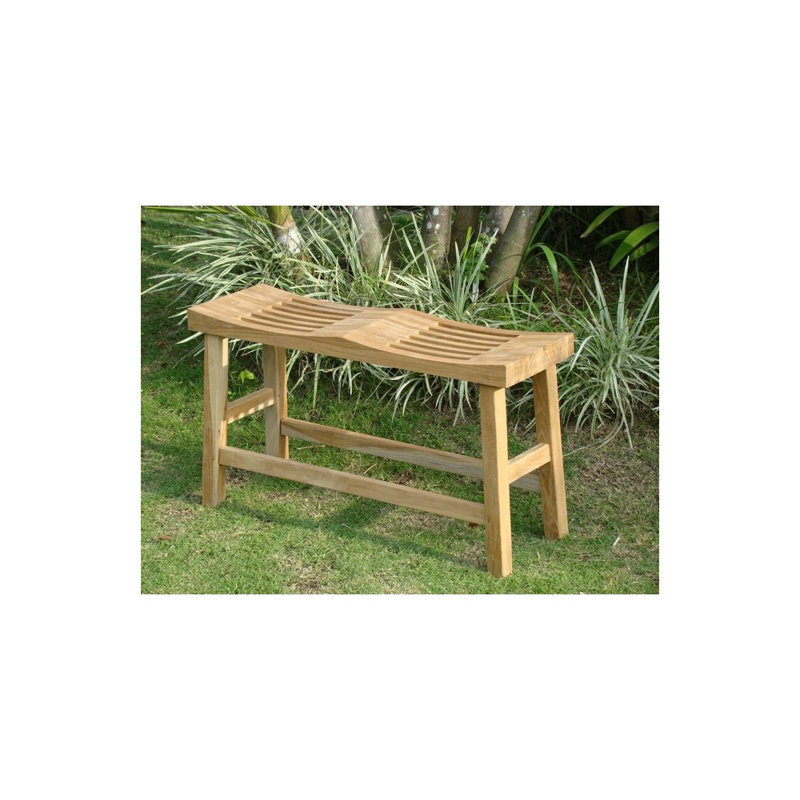 Grade A Teak Wood  33" Double Curved Seat Shower / Bath Room / Pool / Spa Stool Friendship Bench