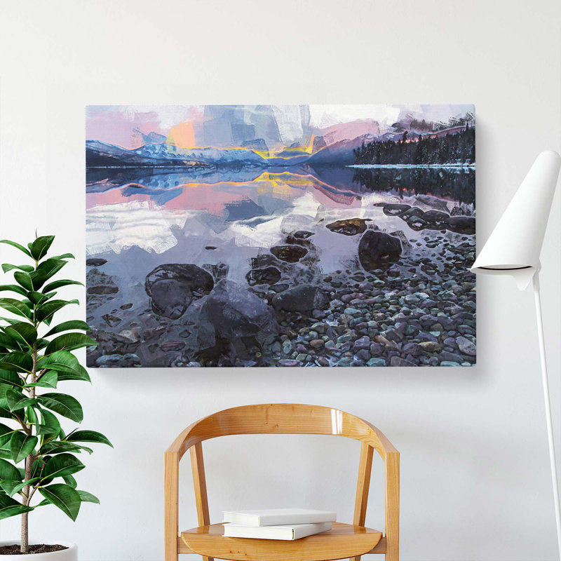The Apgar Mountains In Montana In Abstract - Wrapped Canvas Painting, 60cm H x 91cm W x 3cm D