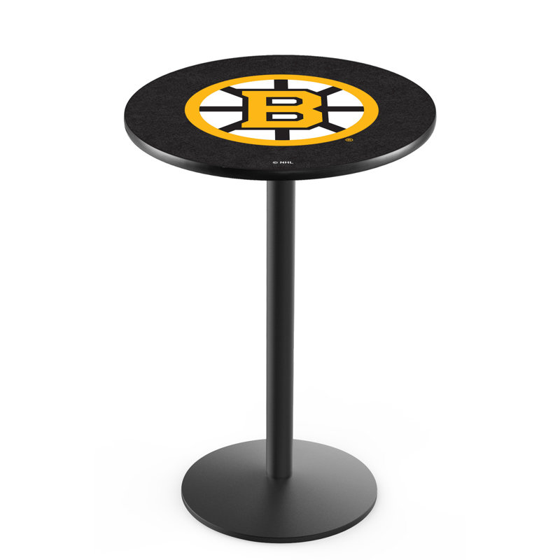 Table de salle à manger 30 po NHL, Noir froissé, Boston Bruins