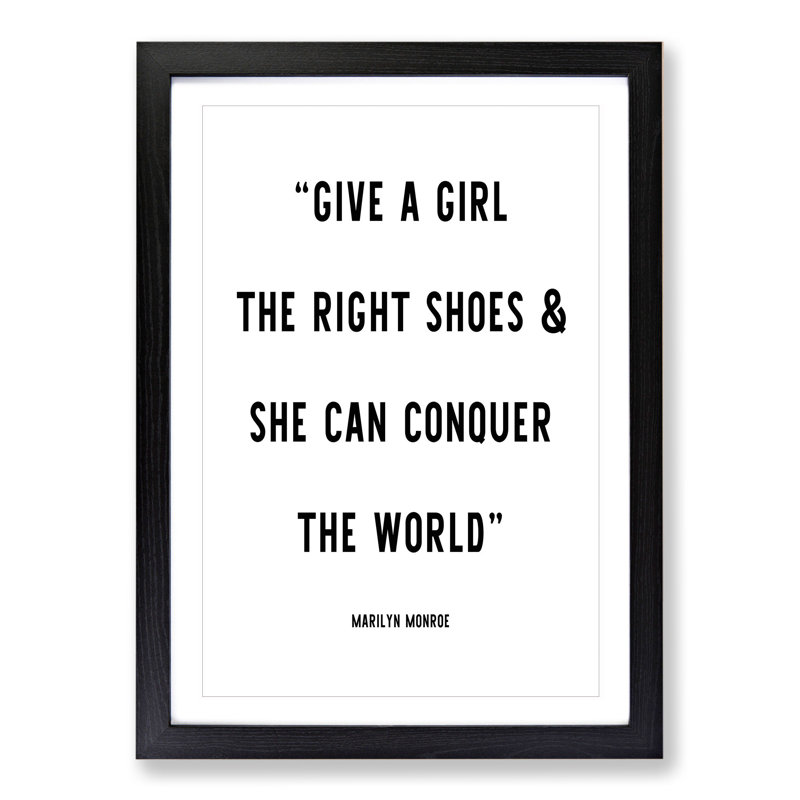 Conquer the World - Picture Frame Typography, 48cm H x 36cm W x 2cm D, Black