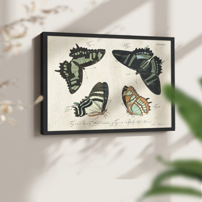 Papillons craquelés III - reproduction encadrée - réarmable