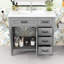 Meuble-lavabo simple 36 po avec plateau en céramique Nikan-930158368