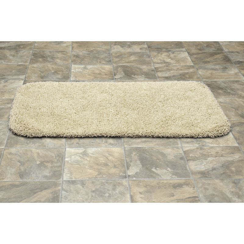 Treye Nylon Bath Rug with Non-Slip Backing, Linen, Rectangle 24" x 40"