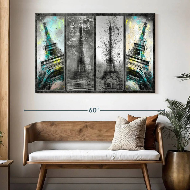 Ravi Eiffel Tower Collage, 34" H x 51" W