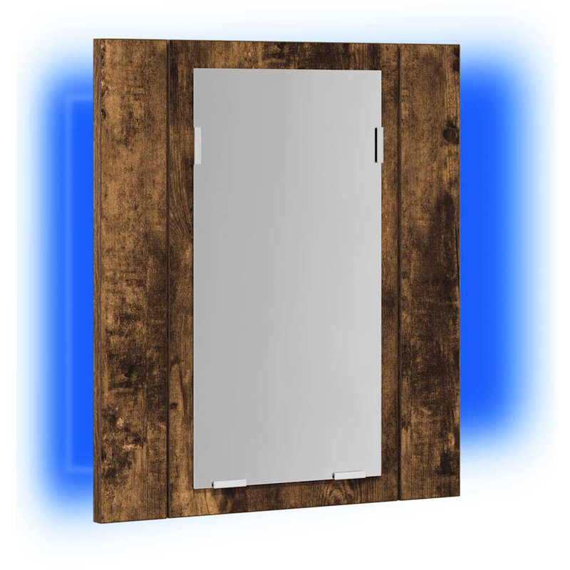 40mm W 45mm H Medicine Cabinet Mirror, Smoked Oak