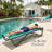 Kozyard Outdoor Chaise Lounge Chair, All Aluminum Frame and Textilene Fabric, Fully Flat Adjustable Reclining Patio Lounger for Poolside, Sunbathing & Backyard, Aqua-1089465379