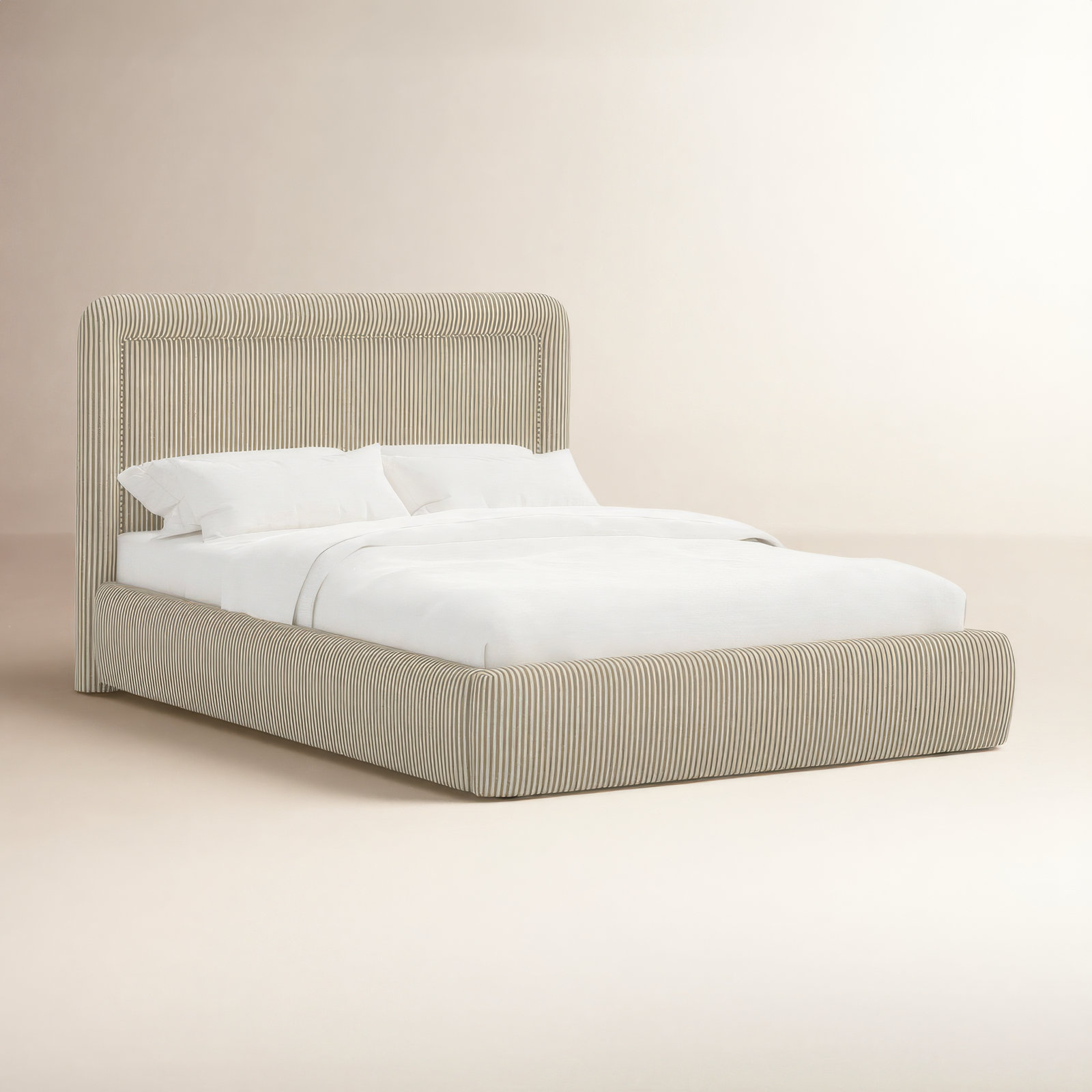 Stoffer Home x Cloth and Co. Marisa Bed, Full, Jane Stripe Burlap