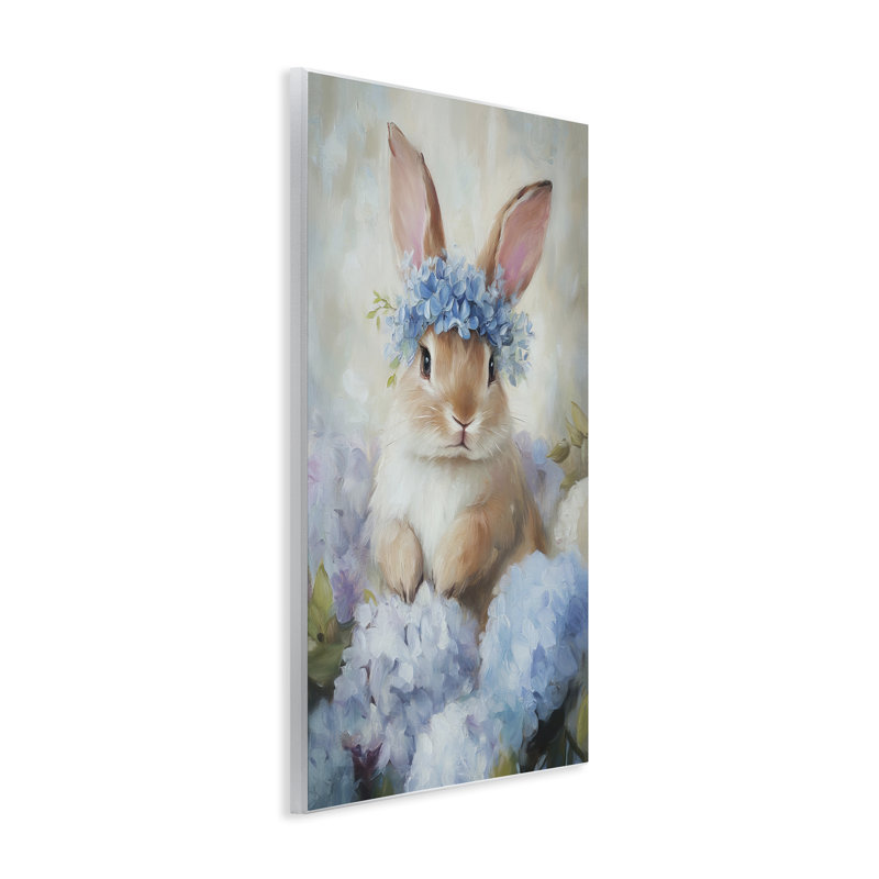 Plaque murale Bunny In The Blossoms, design par Tina LeCour, H 19 po x l 13 po