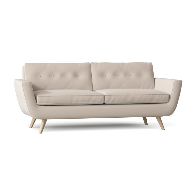 Canapé à accoudoirs carrés de 85 po avec coussins réversibles Callie, 84 pouces, Gruau Key, Naturel