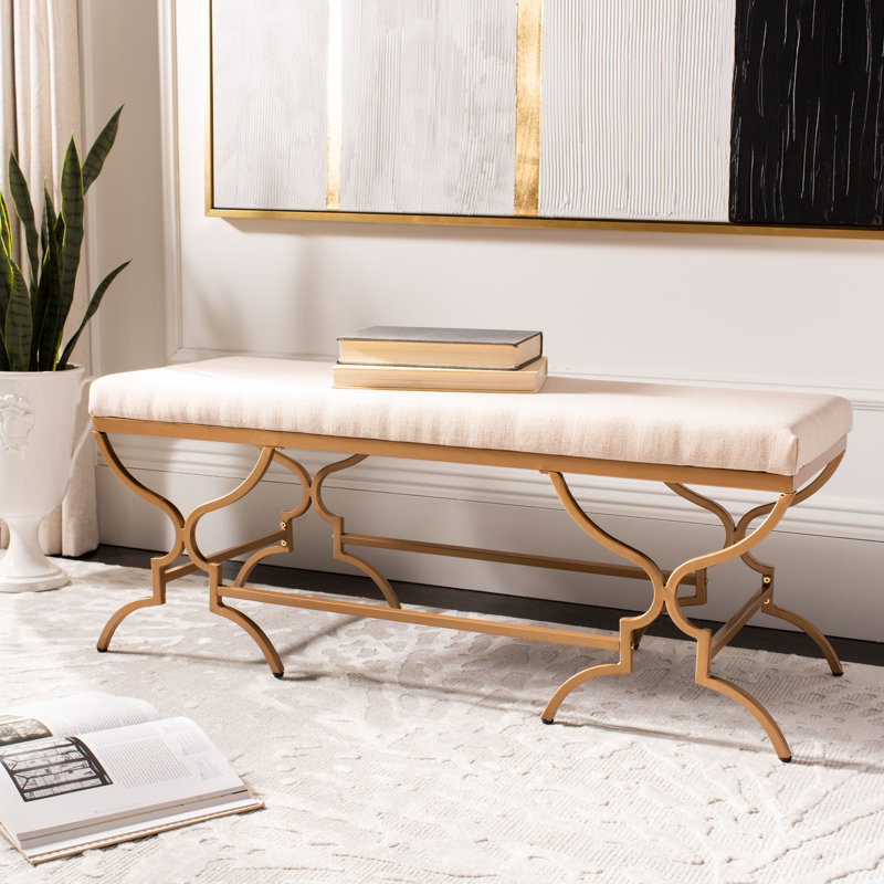 Rainn Linen Upholstered Bench, Beige