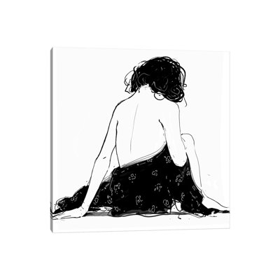 Maiden B&W by Anikó Salamon - Wrapped Canvas Painting