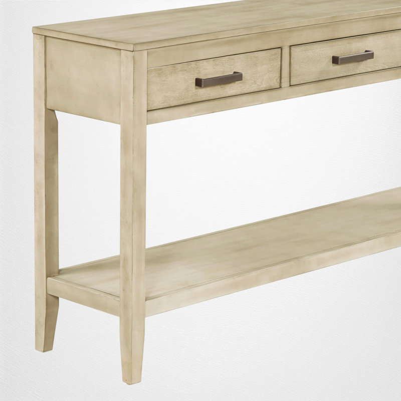 Console Deerfin, console contemporaine de 59,08 po avec 3 tiroirs et 1 tablette, gris