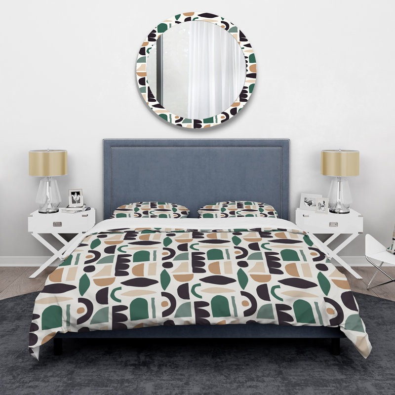 Ensemble de housse de couette en microfibre Quenterrel, Housse de couette simple + 1 taie décorative stan