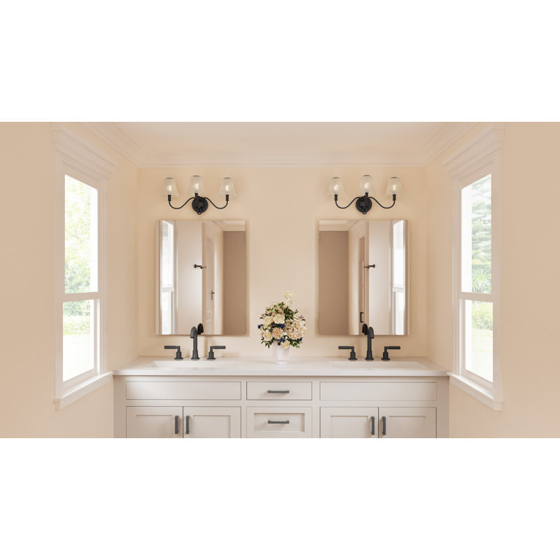 Luminaire pour salle de bain 3 lumières Amarieon, Noir mat