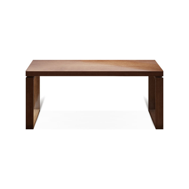 Bureau rectangulaire en bois massif noyer clair, H 29,53 po x l 70,87 po x P 23,62 po
