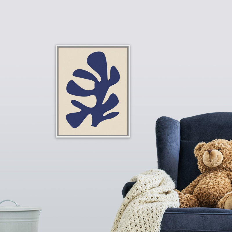 Art sur toile pour enfants corail ix, Cadre flottant blanc avec toile / rose / vert, H 20 po x l 16 po x P 1,2 o