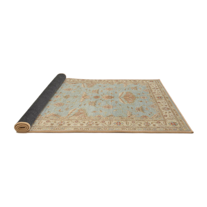 Tapis beige / bleu Demartino, Rond 7 pi
