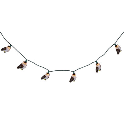 Ensemble de 10 lumières de patio chouettes brunes et blanches 10,75 pi fil vert