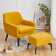 Thatch Upholstered Club Chair with Ottoman